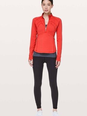 Lululemon Red Half-Zip Athletic Pullover Jacket Women’s Front On the Pack Sz 10